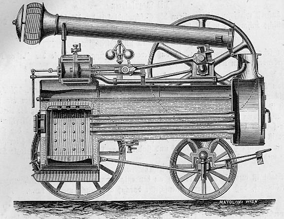 Lokomobile: Schnittzeichnung