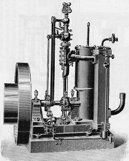 Dampfmotor: perspektische Darstellung