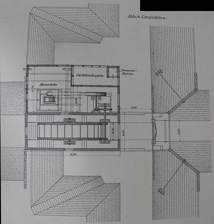 Hebewerk mit Schöpfrad und Antrieb (Grundriß)