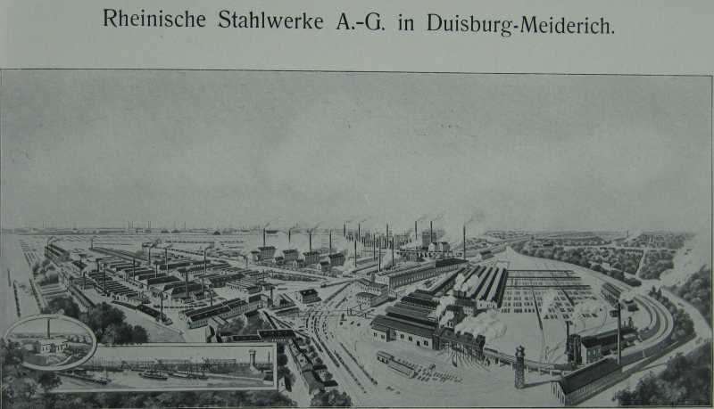 Rheinische Stahlwerke AG: Ansicht des Werks Meiderich