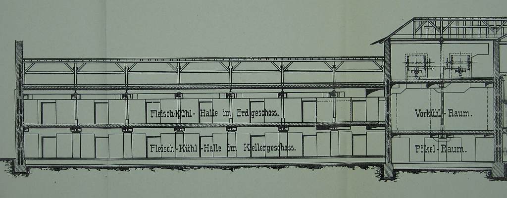 Fleischkühlhalle und Vorkühlraum