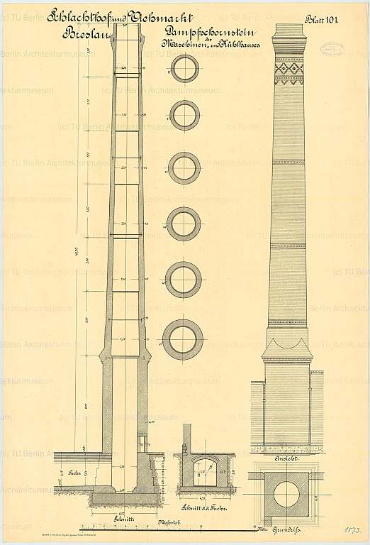 Schornstein zum Maschinen- und Kühlhaus