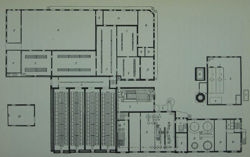 Feldschlößchen-Brauerei: Grundriß  mit Maschinenhaus