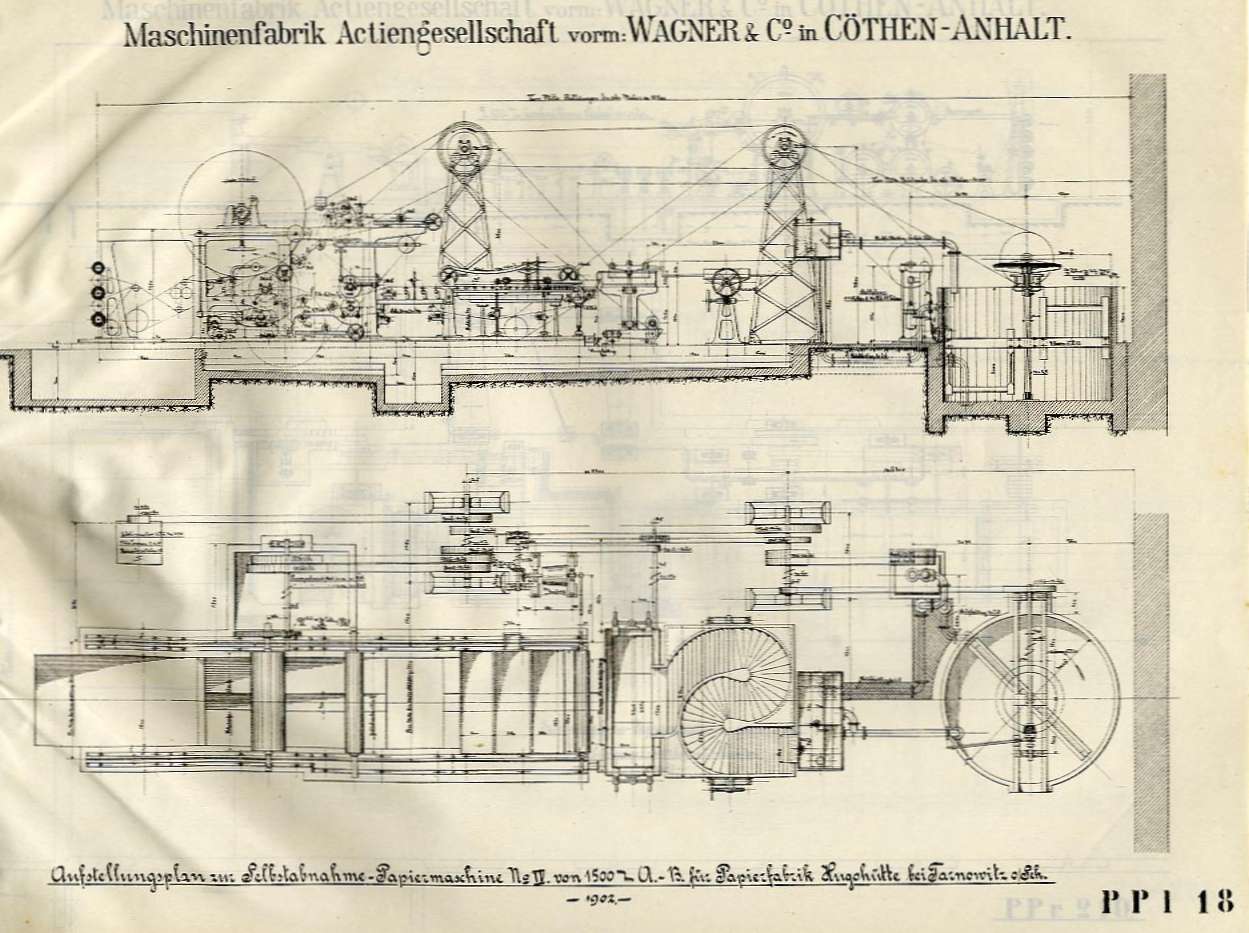 Hugohütte: Papiermaschine