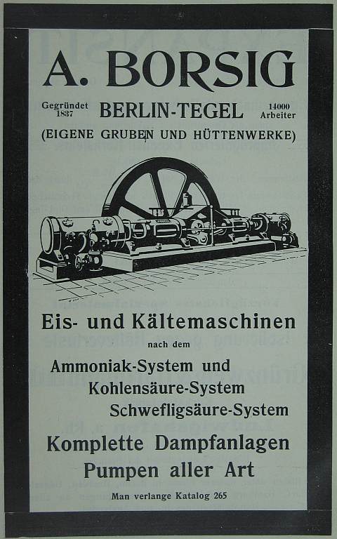 Anzeige für Kältemaschinen und Dampfanlagen (1927)