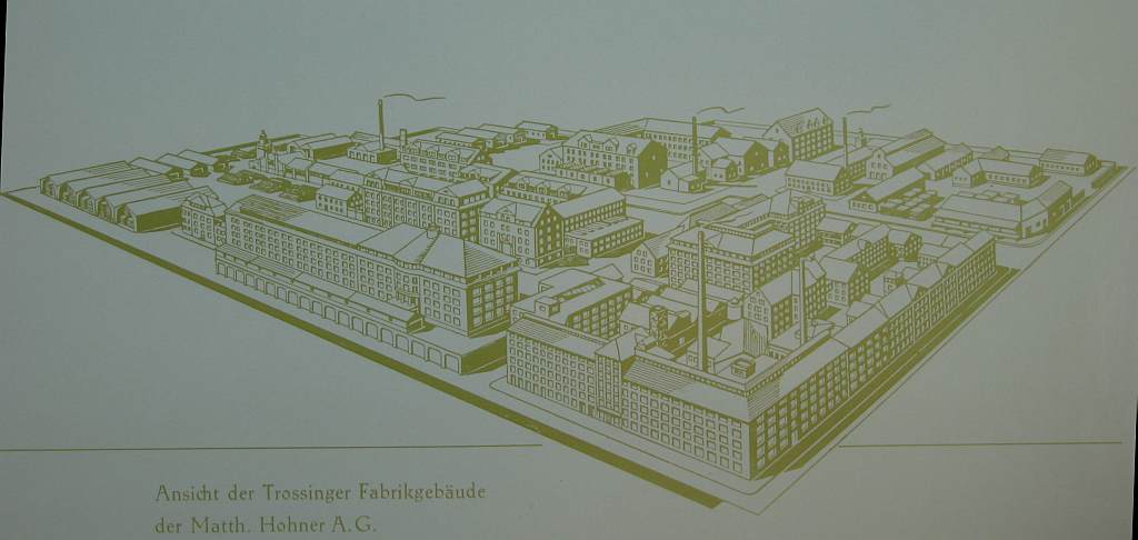 Ansicht der Trossinger Fabrikgebäude