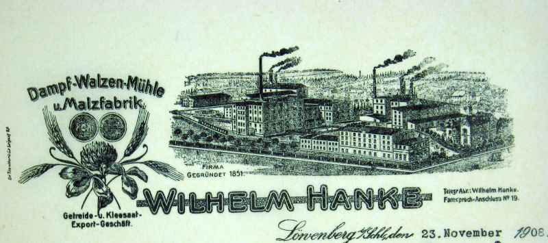 Wilhelm Hanke: Briefkopf