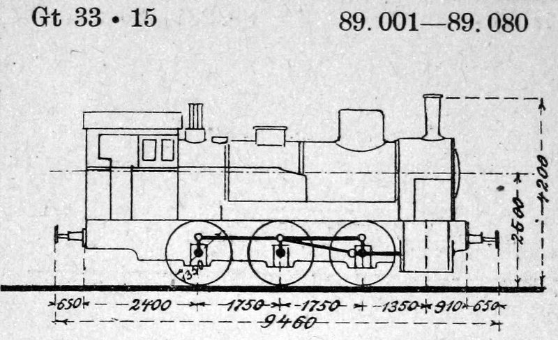 Skizze der T 8 (Preußen) = 89.0 (DR)