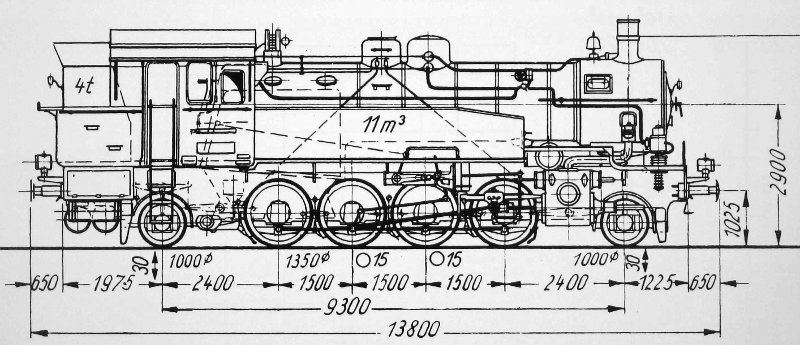Skizze der T 14 (Preußen) = 93.0 (DR)