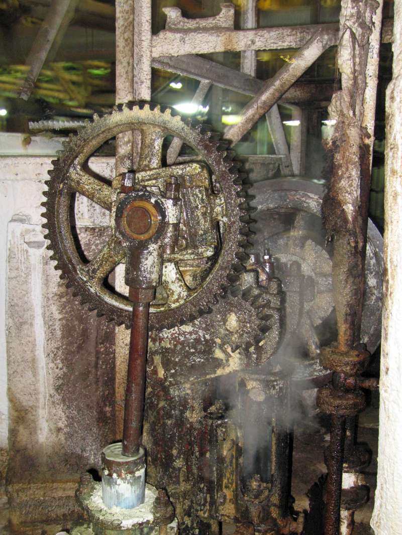Dampfpumpe: Kalkmilchpumpe (Kurbeltrieb der Pumpe)