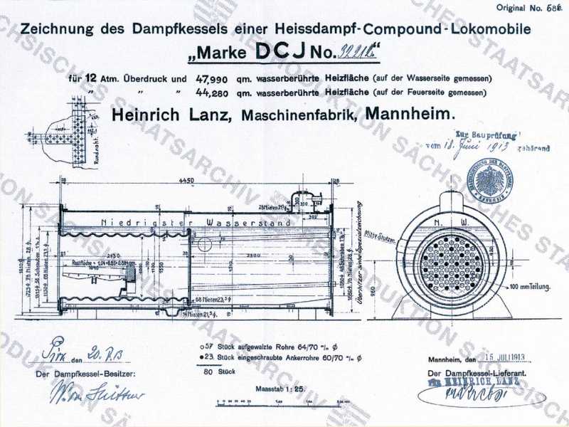 Dampfmaschine: Kesselzeichnung