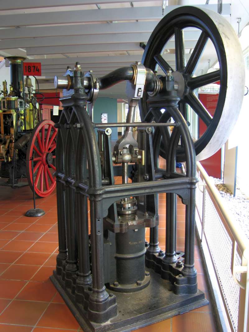 Dampfmaschine: Schieber links