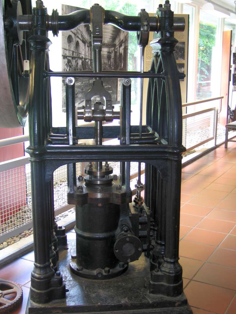 Dampfmaschine: Zylinder und Kurbeltrieb