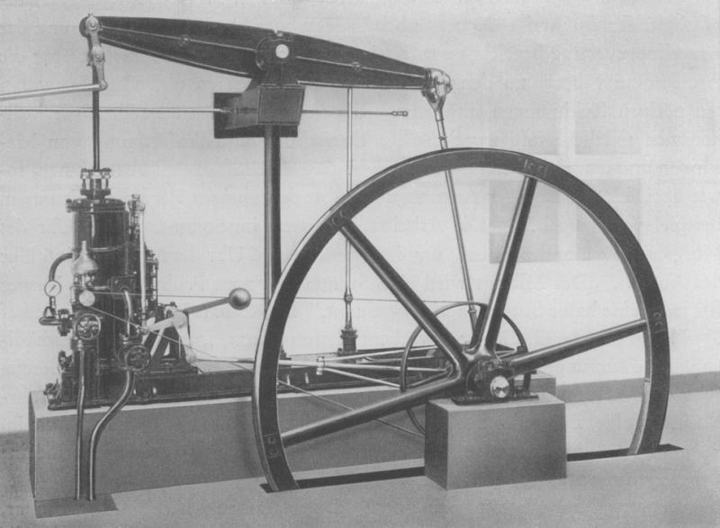 Dampfmaschine: Ansicht von der Schwungrad-Seite