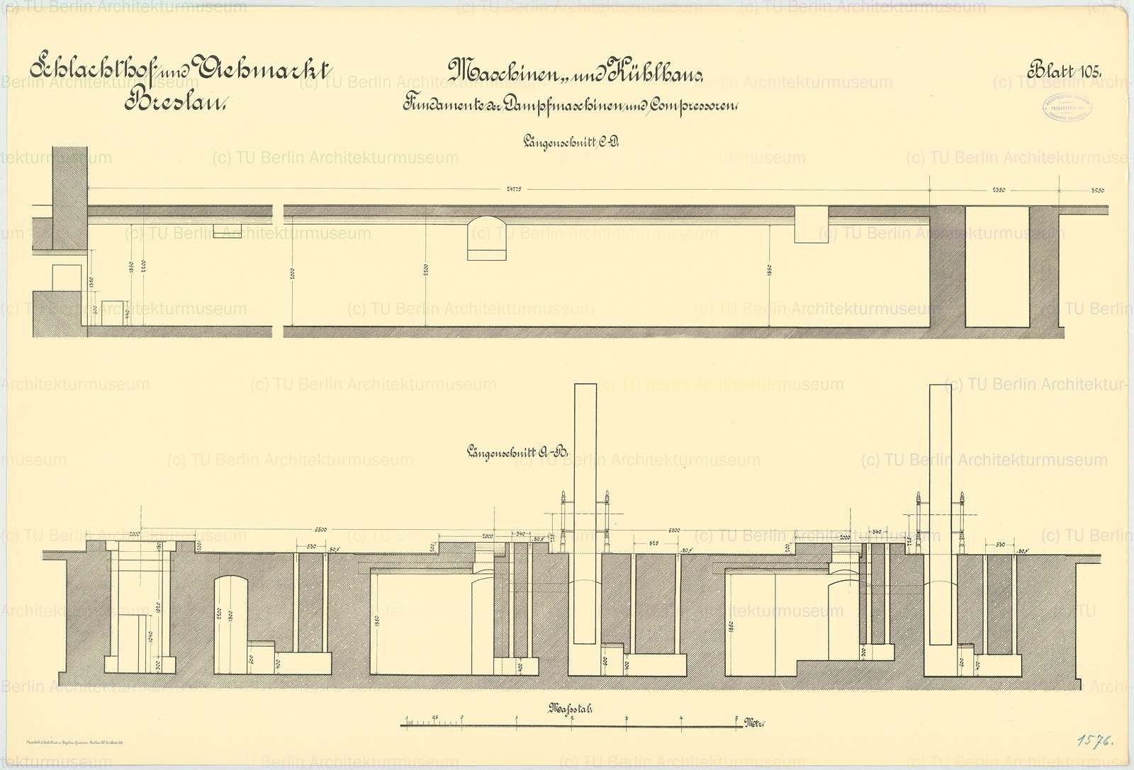 Dampf- und Kältemaschinenfundament (Querschnitt)
