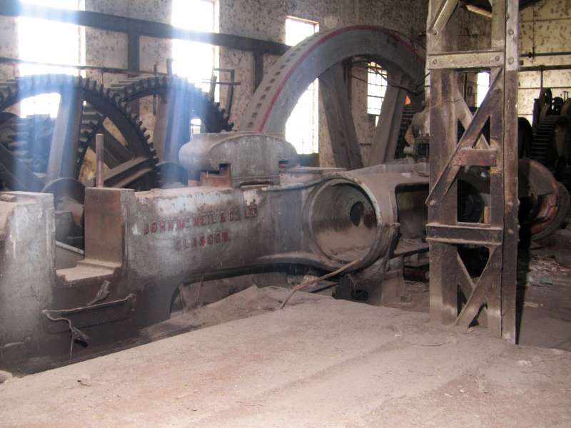 Dampfmaschinen: Dampfmaschinenrahmen der 2./3. Mhlenstufe und deren Getriebe