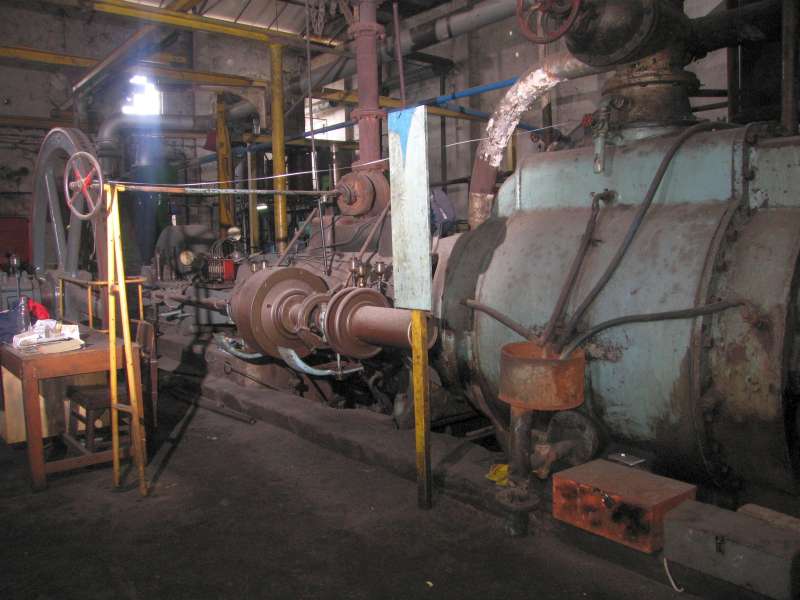 Dampfpumpe: linke Maschinenseite, Pumpzylinder im Vordergrund