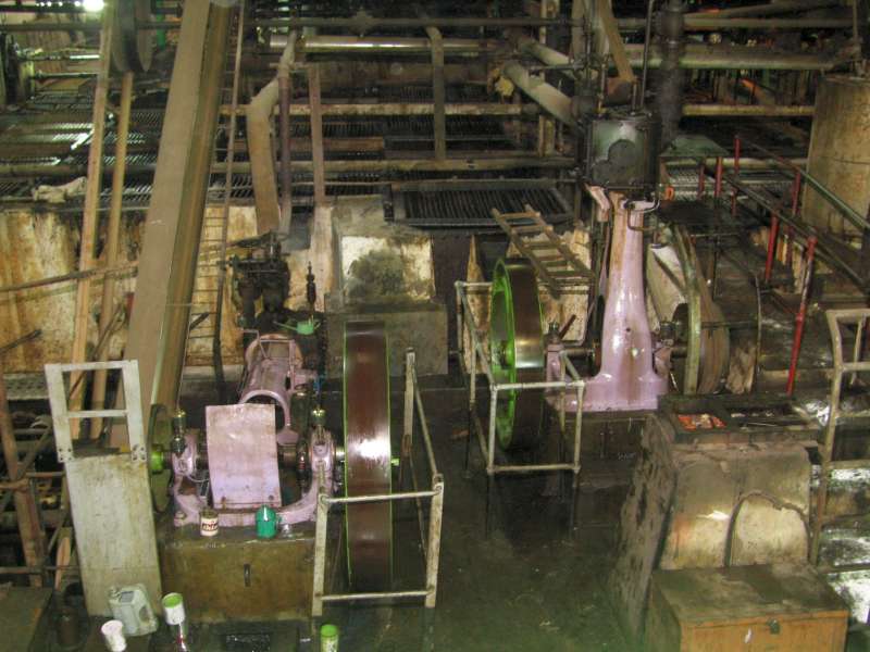 PG Olean: Dampfmaschinen im Bereich der Maischen: links Tangye- und rechts Marshall-Maschine