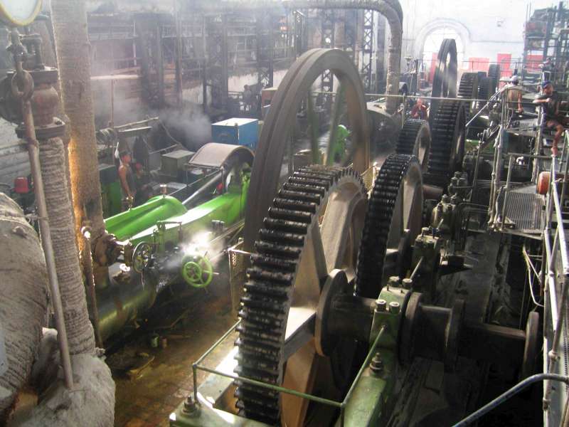 Dampfmaschine: Mühlenantrieb von oben