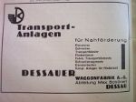 Dessauer Waggonfabrik: Anzeige Transportanlagen