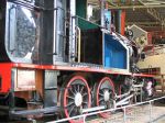 Dampflokomotive: rechte Seite, von hinten