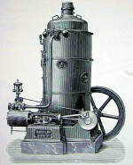 Transportable Dampfmaschine mit stehendem Kessel