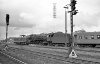 Dampflokomotive: 01 113 und V 100 2055 vor D-Zug; Bf Münster Hbf