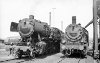 Dampflokomotive: 57 3486, neben 50 522; Bw Haltingen