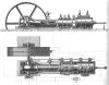 Dampfmaschine: Expansionsdampfmaschine: Ansicht und Draufsicht