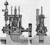 Dampfmaschine: Dampfmotor: Längs- und Querschnitt