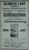 Heinrich Lanz Aktiengesellschaft: Werbung für Schiffsmaschinen mit Lentz-Ventilsteuerung