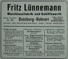 Fritz Lünnemann, Maschinenfabrik und Schiffswerft: Fritz Lünnemann, Maschinenfabrik und Schiffswerft