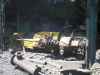Dampfmaschine: Zerlegte Mühlenmaschine in Candi Baru: zerlegt in Candi Baru. Rahmen von der Steuerungsseite